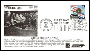 1999 Yankees Dodgers World Series Rivals FDC Photo File Cachet - Picture 1 of 2