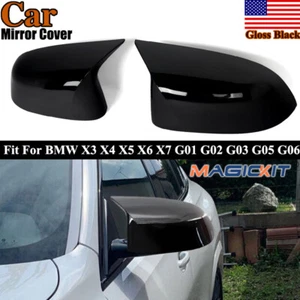 Black M Style Side Mirror Cover Caps Fits BMW X3 X4 X5 X6 X7 G01 G02 G03 G05 G06 - Picture 1 of 17
