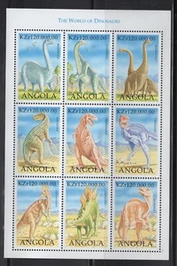 Angola #1054 (1998 Dinosaurs sheet of nine) VFMNH CV $8.50 - Picture 1 of 1