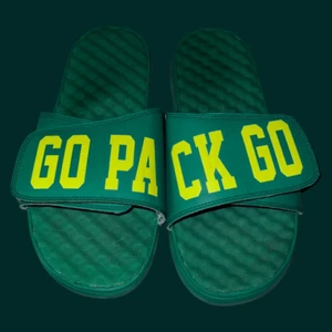 Mens Green Bay Packers ISlide "Go Pack" Slide Sandals Size 11 - Picture 1 of 6