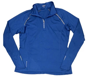 OGIO shirt Womens size XL blue 1/4 zip long sleeve thumbholes Reflective - Picture 1 of 7