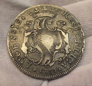 ESTADOS ITALIANOS LUCCA SCUDO 1756 "SANCTUS MARTINUS" ARGENTO SILVER - Foto 1 di 7