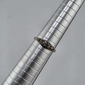 925 Sterling Silver Ring Filigree Dainty Band Size 7.5 Boho Jewelry Stackable - Picture 1 of 7
