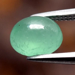 💎 0.70ct 6x5mm Oval Cabochon Natural Green Emerald - Colombia Gemstone - Picture 1 of 4