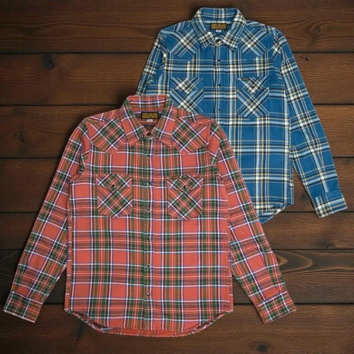 IRON HEART IHSH-436 UHF American Check Western Shirt Red Blue S-XXL JAPAN NEW - Image 1 of 1