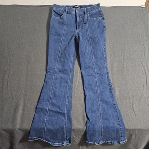 Express 6R High-rise Bell Flare Medium Was Blue Jeans - Picture 1 of 12