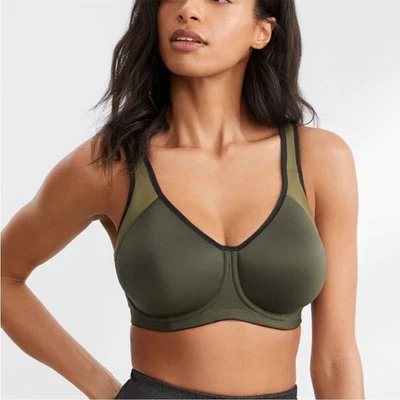 Sujetador deportivo Freya Logo Active moldeado sónico verde caqui talla 38G Foto 1 de 4