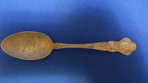 Antiguo indio en tocado maíz plata esterlina Kaw City Oklahoma cuchara c.1903 - Imagen 1 de 10