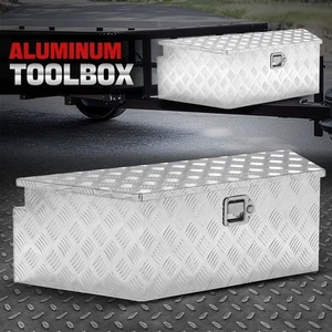 38" W Aluminum Truck Trailer Trunk Bed Tongue Tool Storage Box w/ Lock & Keys - Picture 1 of 7
