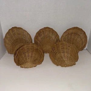 Rattan Seashell Coastal Core Home Decor Set of Five - Picture 1 of 3