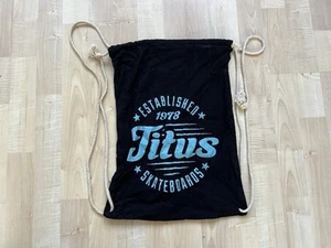 TITUS SKATE Rucksack Sportbeutel Schuhe Gym Sack Schwarz Blau | Guter Zustand - Bild 1 von 3