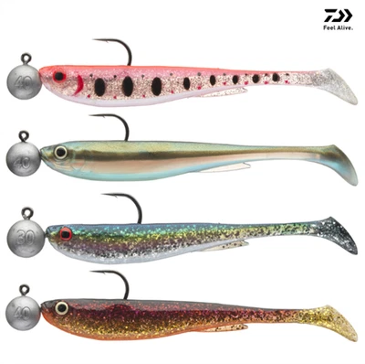 Daiwa GrandWave Slim Shady Sea Rigged Gummifisch Set Haken Gewicht Köder - Bild 1 von 3