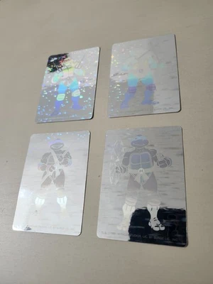 Teenage Mutant Ninja Turtles RARE Vintage 4 Hologram Card Set 1991 Mirage COOL! - Image 1 of 2