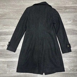 Guess Women's Double-Breasted Wool Blend Cutaway Coat Petite Small Black Lined - Picture 1 of 10