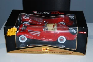 Maisto 1:18 1936 Mercedes-Benz 500 K Type Special Roadster Convertible in Red - Picture 1 of 3