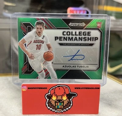 2023-24 Prizm Draft College Penmanship Signatures Green Azuolas Tubelis 76ers - Image 1 of 2