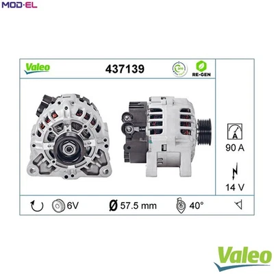 ALTERNATOR 437139 FOR PEUGEOT PARTNER/PATAGONICA/URBANA/MPV/ESCAPADE/FURGON 1.4L - Image 1 of 4
