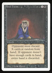 Magic The Gathering 1994 Magic The Gathering revisado 3rd Mind Twist Raw casi nuevo tarjeta de juego TCG - Imagen 1 de 2