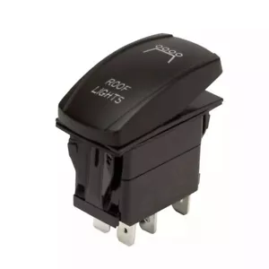 5 Pin Rocker Switch White Illumination Roof Light Laser Etched Universal On/Off - Picture 1 of 4