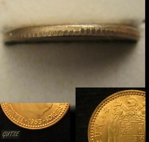 * Gutse * FRANCO-607,1 Peseta 1963 19-63, Errore(17b), Song Irreg E Verniciatura - Foto 1 di 1