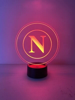 Napoli calcio led logo Lampada notturna LED 3d USB Multicolore Telecomando - Immagine 1 di 4