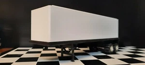 New White BOX Semi Trailer for Schaper Stomper Truck w/ Foam Tires ROLL UP Door - Picture 1 of 10