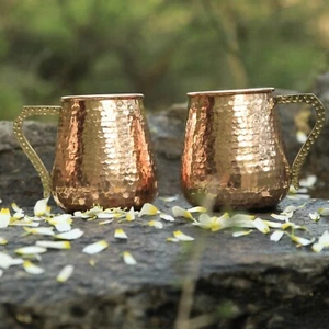 Set 2 tazze Copper Moscow Mule Pure Cocktail 17 OZ tazza vintage tazza da bere - Foto 1 di 4