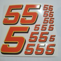 Racing Numbers Number 6 Decal Sticker Pack Silver Black 1/8 1/10 RC ...