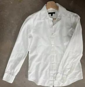 WOMEN'S BURBERRY SHIRT BLOUSE Long SLEEVE Button Up GIANT White Polka dot XS - Picture 1 of 7