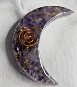 Amethyst Orgonite Healing Crystal Moon Ideal For Wire Wrap jewelry Christmas. - Picture 1 of 1