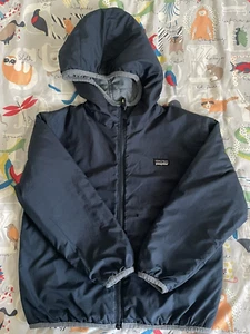 Vintage Patagonia Kids Sz XS 5? Reversible Jacket Blue Stained with Holes - Picture 1 of 10