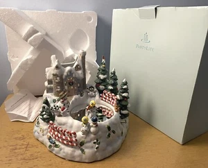 PartyLite Snowbell Candle Holder P7651 Ice Skater Snowman Christmas Music Box - Picture 1 of 21