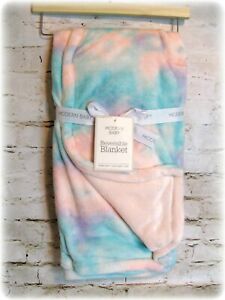 New Modern Baby Security Blanket Tie Dye Pink Minky 30x40 NWT Retired Reversible