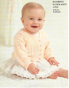 baby cardigan 4 ply knit knitting pattern COPY a67 - Picture 1 of 1