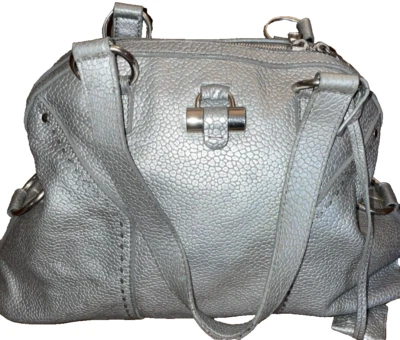 预购圣劳伦特缪斯 SAC 银色 CalFSKIN 皮革单肩包  — 第 1/4 张图片