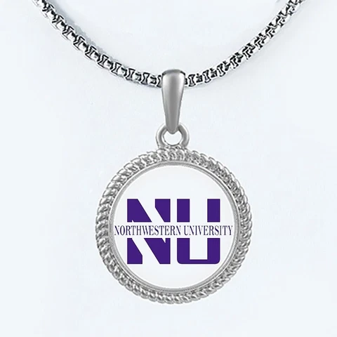 Northwestern Wildcats Mens Womens 20" Lnk Chain Pendant Necklace w Gift Pkg D22 Cover
