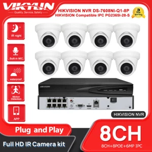 HIK Compatible 8CH 8PoE NVR CCTV Security System 4K 8MP IR IP Camera Lot - Picture 1 of 14