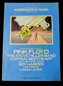 Libro de gira del programa Knebworth 1975 de Pink Floyd capitán Steve Miller Beefheart - Imagen 1 de 2