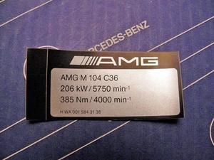 Genuine Mercedes AMG engine sticker M104 C36 for W202 C36 AMG - Picture 1 of 1