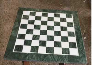 18" Chess Board Green Marble chess Table Top inlay Home room decor k39 X-mas - Picture 1 of 4