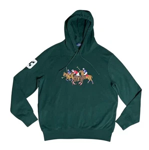 Polo Ralph Lauren Men’s Large Hoodie 3 Equestrian Triple Pony Jumper Sweatshirt - Picture 1 of 7