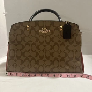 Cartera de mano Coach Lillie Coach nueva sin etiquetas bloques de colores lona exclusiva caqui negro 91016 - Imagen 1 de 9