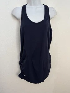 Athleta Tanktop marineblau Größe XL Raffung Nylon leicht Yoga Fitness Laufen gebraucht, in einwandfreiem Zustand - Bild 1 von 5