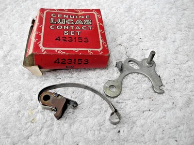 VINTAGE NOS GENUINE LUCAS CONTACT SET 423153 Morris Minor, Herald,Mini,Jag Mk2 - Image 1 of 2
