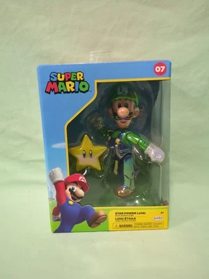 Star Power Luigi 4,5 w Super Star Mario Bros. Jakks Pacific raro aposentado lacrado - Imagem 1 de 4