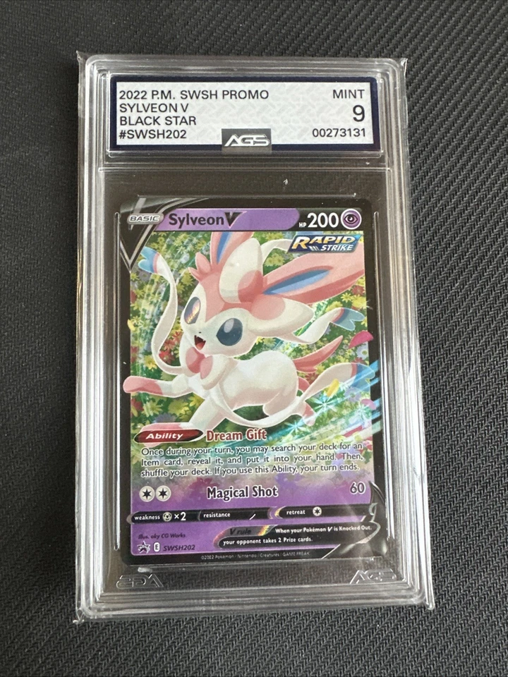 Pokemon TCG Sylveon V SWSH202 Sword & Shield Promo Cards Holo AGS 9 - Image 1 of 1