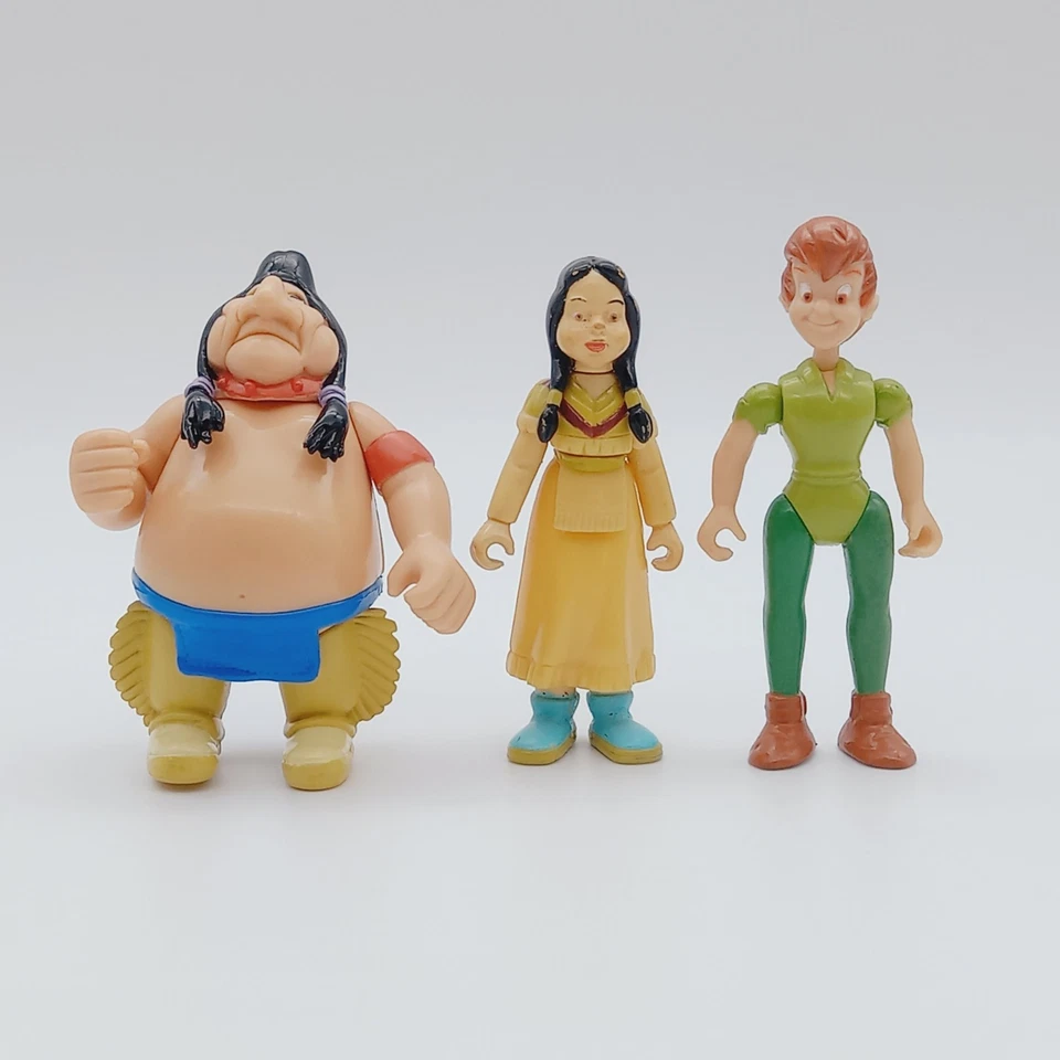 Lot x3 Figures Peter Pan Disney Heroes FAMOSA Spain 2004 native american - Immagine 1 di 4