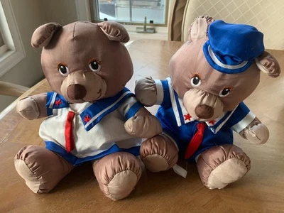 Pelúcia de náilon Potpourri Press urso marinheiro menina menino 1987 - Imagem 1 de 4