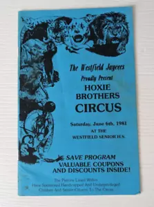 Westfield Jaycees Program Hoxie Brothers Circus 1981 MA high school local ads B - Picture 1 of 6