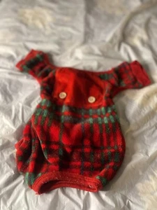 Christmas Plaid Red & Green Plaid Fuzzy  Jammies For Dog Size Small - Picture 1 of 2